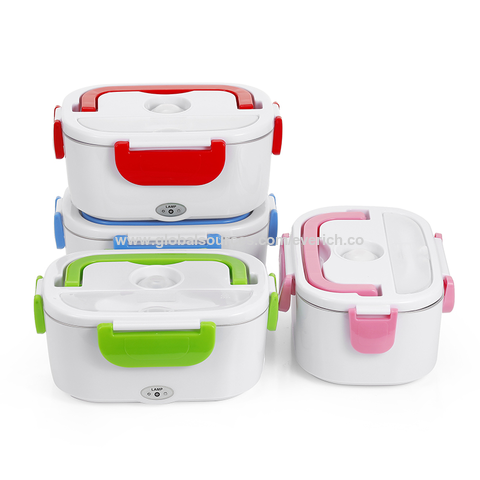 110V/220V 12V Portable Electric Heating Lunch Box Food-Grade Food Container  Food Warmer for Kids 4 Buckles Dinnerware Sets
