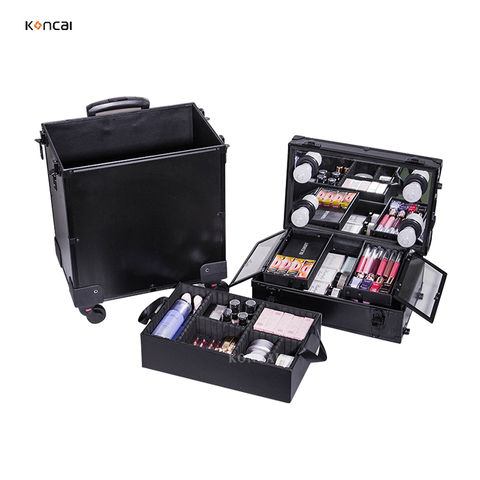 Cheap Portable Lockable Aluminium Hard Make Up Travel Storage Box Cosmetic  Beauty Vanity Case Organiser Large Capacity Toolbox Case