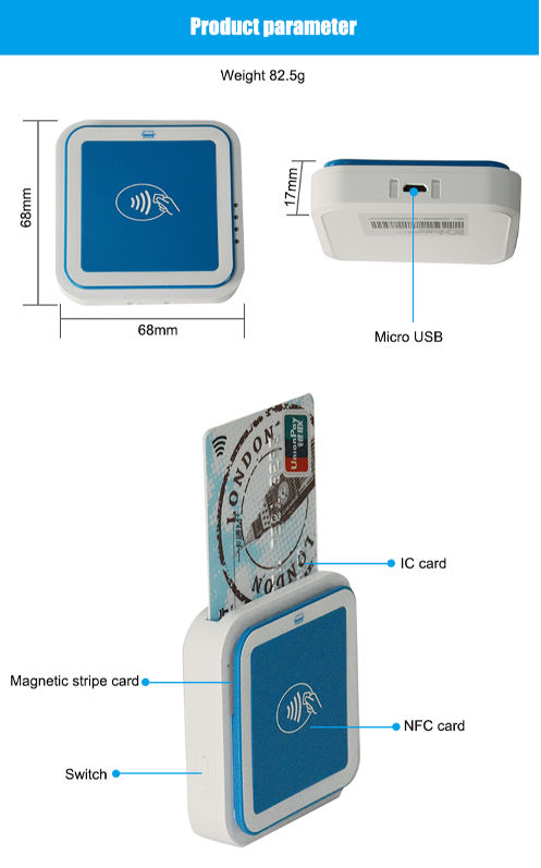 magnetic emv smart ic stripe card reader and writer