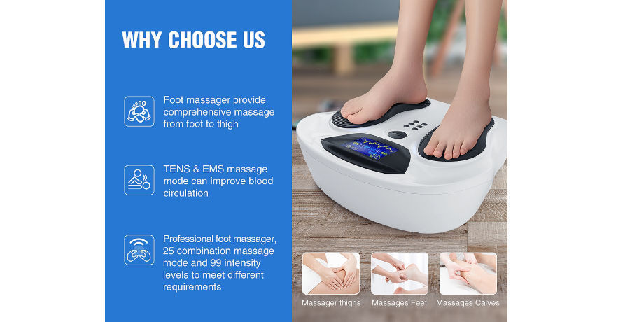 Infrared Ems Foot Massager Acupuncture Electric Tens Unit Massager With