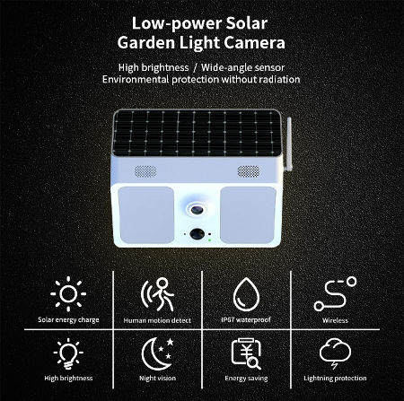 1080P Outdoor solar IP camera LED Smart Lights IP67 Waterproof WIFI APP Control Garden Light camera supplier