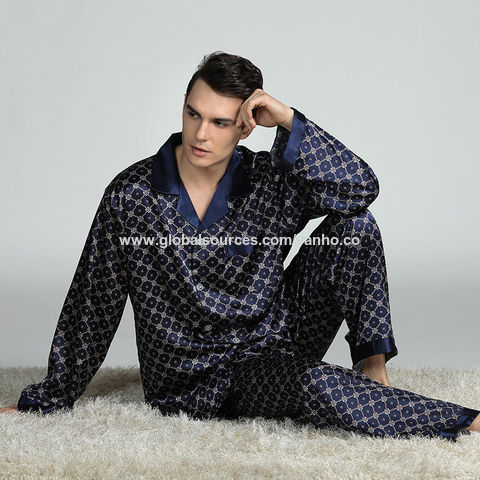 Pyjama d'été en satin pour hommes, grande taille 6XL 7XL - AliExpress