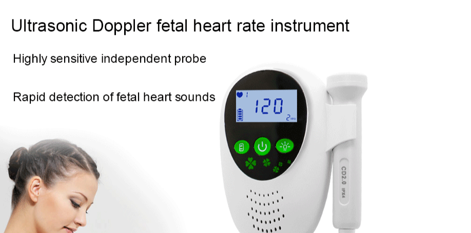 Doppler fetal casero azul, monitor cardíaco de bolsillo para el