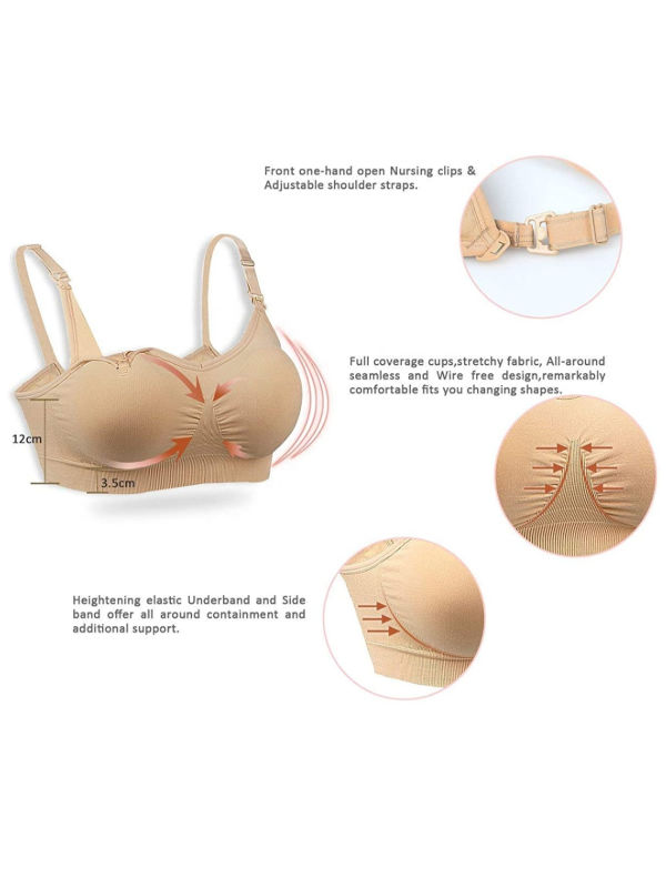 Plus Size Nursing Bra for Breastfeeding Maternity Bras Push Up Silk