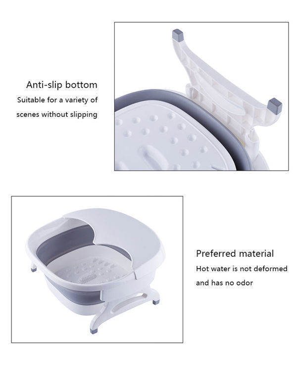 Plastic Spa Foot Massage Tub Collapsible Foot Soaking Bath Basin For ...