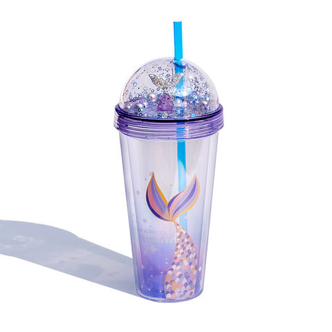 Buy Wholesale China Plastic Tumbler With Straw Oem Reusable Double Wall  Frosted Milk Tea Juice Drinking Cup & Plastic Tumbler With Straw at USD  2.84