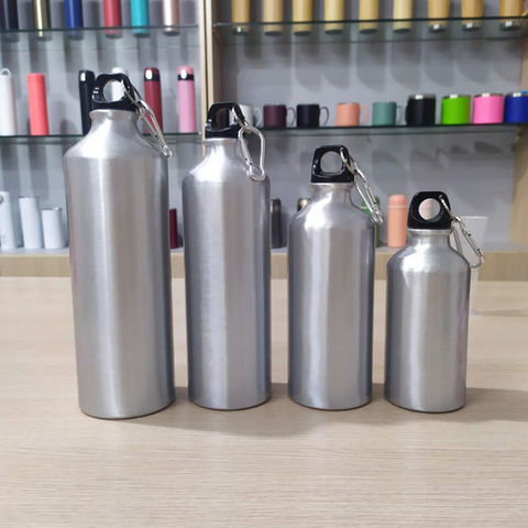 500ml Aluminum Sport Water Bottle With Carabiner, Great For