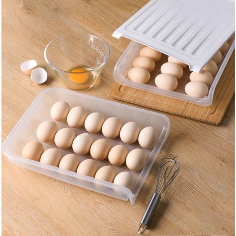 Cajón para huevos de plástico, estante para frescura de huevos de