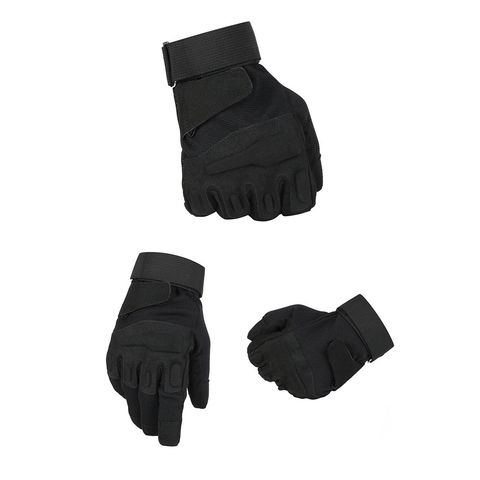 1pair Wear-resistant Anti-skid Half Finger Black Nylon Gloves For Men,  Suitable For Hunting, Motorcycling, Climbing, Hiking, Camping And Other  Outdoor Activities