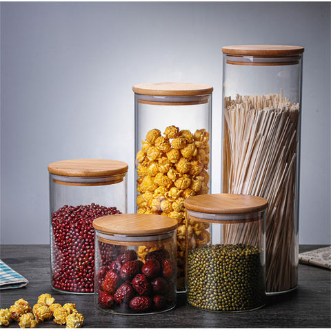 Buy Wholesale China Glass Jars Set,upgrade Spice Jars With Wood Airtight  Lids , 6oz Small Food Storage Container & Spice Jars With Wood Lids at USD  0.28