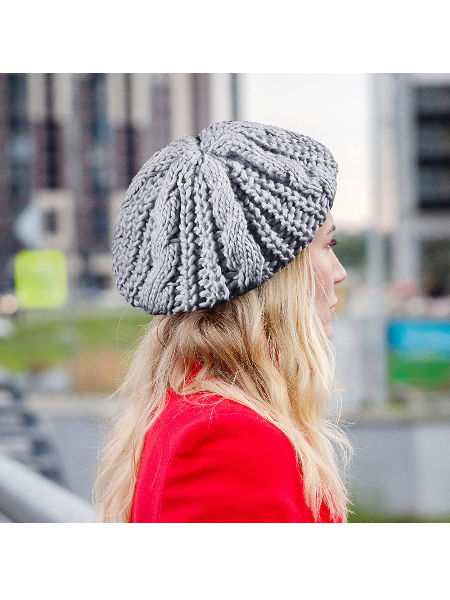 Soft Lightweight Crochet Beret 4 Pieces Beret Hats For Women  display picture 3