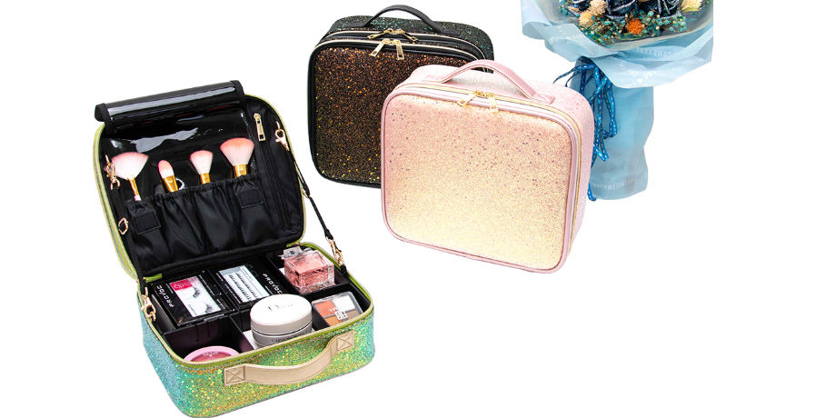 double compartment makeup bolsa