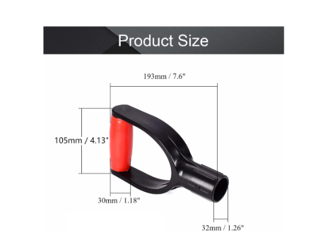 32mm Inner Dia PVC for Digging Raking Tools Yellow 2Pcs uxcell Shovel D Grip Handle 