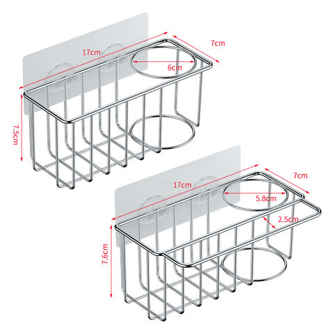 Porte-éponge pour évier de cuisine Organisateur d'évier multifonctionnel  Support de rangement pour évier de cuisine extensible - Blanc 