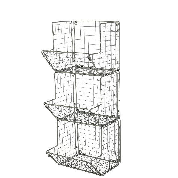 Saratoga Home Premium 3-Tier Wall Mounted Hanging Wire Baskets with Chalkboards