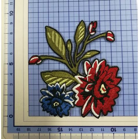 Buy Wholesale China Custom Embroidery Flower Logo Iron On Backing Embroidery  Patch & Embroidery Patches Hook Loop Oem at USD 0.6