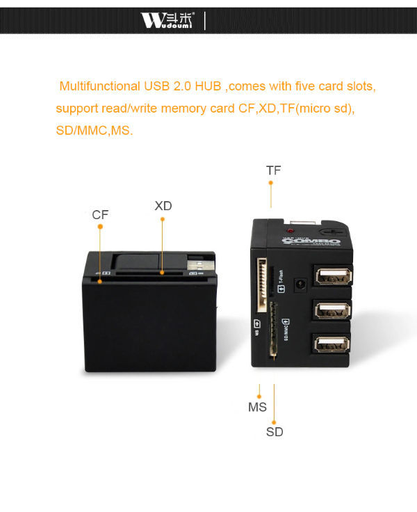 Usb2.0 Multifunction Card Reader Sd Mmc Xd Ms Cf Multi In One