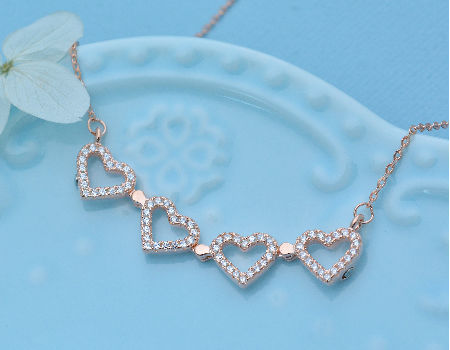 Heart Necklace for Women Girls Cute Four Leaf Clover Necklace Dainty  Necklaces