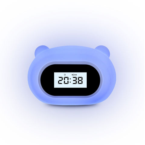 Petite horloge numérique LED en bois, mignon, contrôle du son, affichage  USB de la température, horloge électronique de Table de bureau, 2018