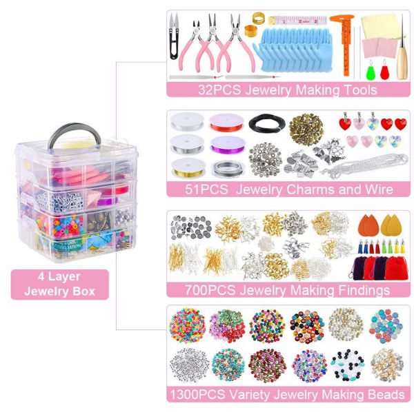 250-700PCS Girls DIY Bead Set Jewelry Making Kit for Kids Pearl Beads for  Bracelets Rings Necklaces Creativity Kits Art Craft