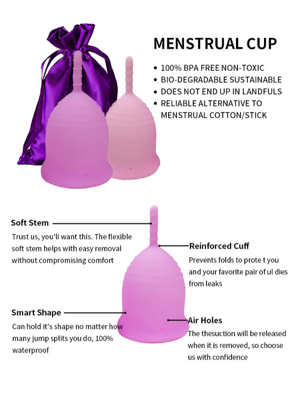 FULI Set of 2 Reusable Period Cups - Premium Design with Soft, Flexible, Medical-Grade Silicone supplier