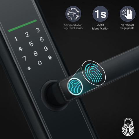 Home Safe WiFi Fechadura Inteligente Keyless Fingerprint Digital Password  NFC Card Smart Lock With HD Door