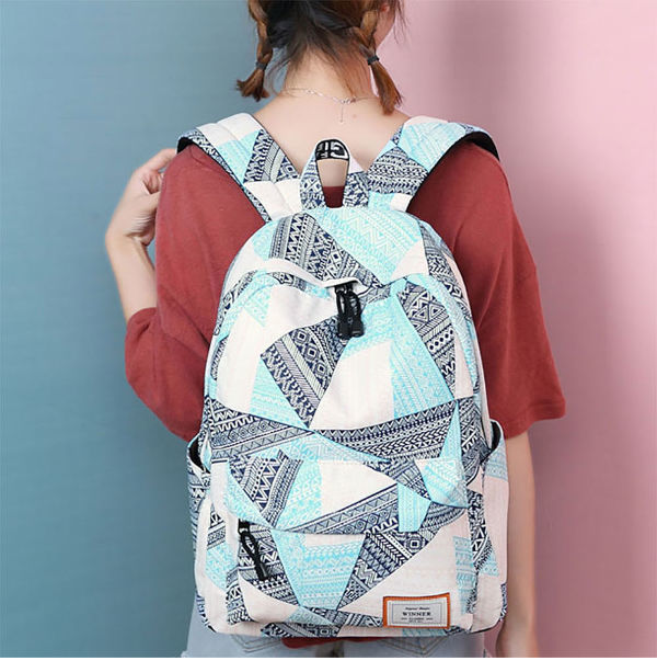 Fashion Ladies Backpack Mini Ladies Casual Daypack Geometric Print