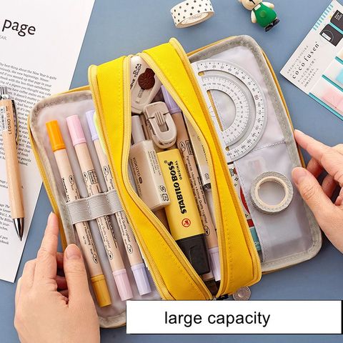 Trousse à crayons de grande capacité, boîte de papeterie simple