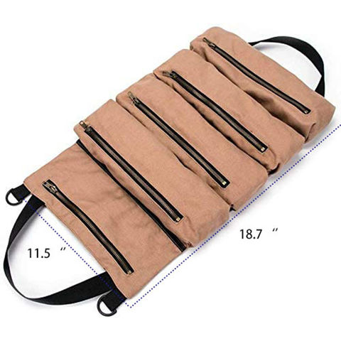Canvas Leather Tool Roll,tool Roll Bag,tool Bag Organizer,wrench