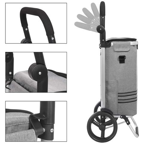 Fineget Foldable Shopping Trolley Bag Insulated With Wheels