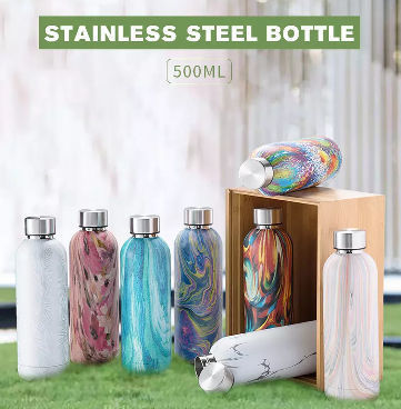 Glass Water Bottles With Lids Double Layer Stainless Steel Portable Edged  Insulation Cup Creative Straw Cup Durable Paint 750ML 