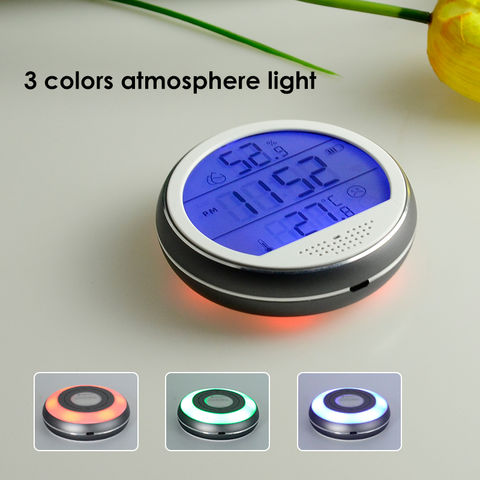 Thermomètre Hygromètre Numérique Digital Température Humidité intérieur  Horloge