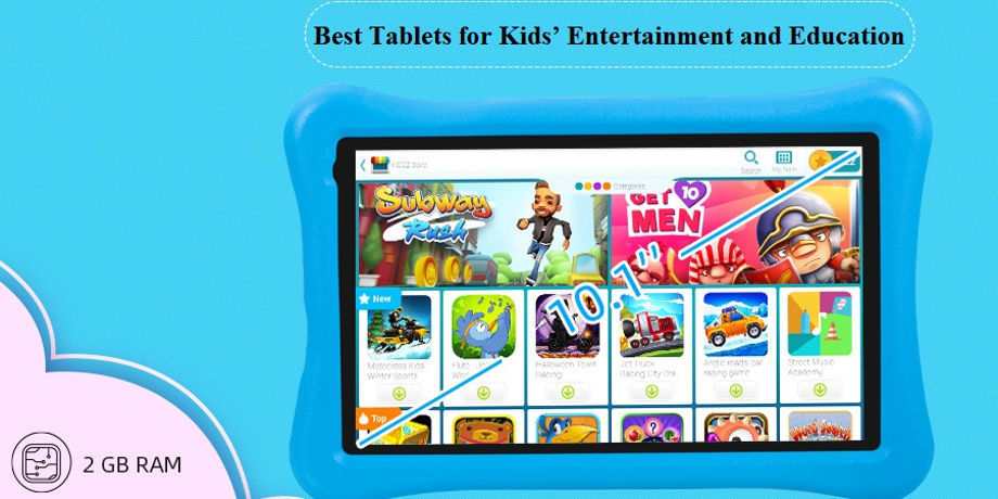 Kids Tablet,10inch Tablet for Kids,WiFi Tablets Android 12 Toddler with  Dual Camera 2MP+8MP,3GB+64GB,1280x800 HD IPS Touch screen,Pre-Installed