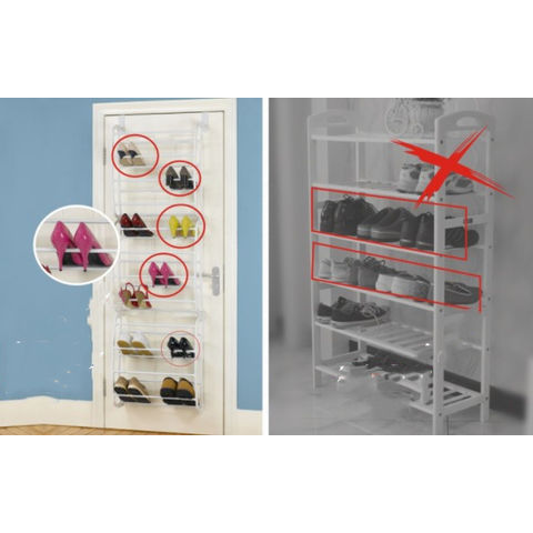 Over The-Door Wall Hanging 36-Pair Shoe Rack