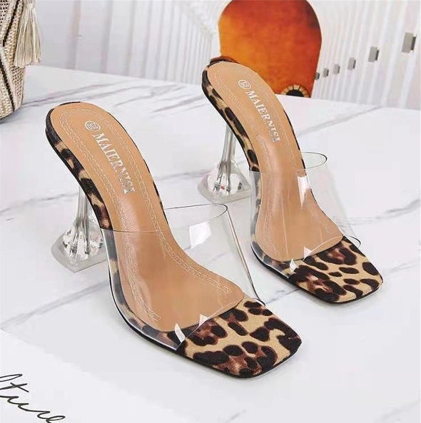 Source Hot sale designer slippers glass heel shoes transparent sandals for  women clear heels for ladies on m.