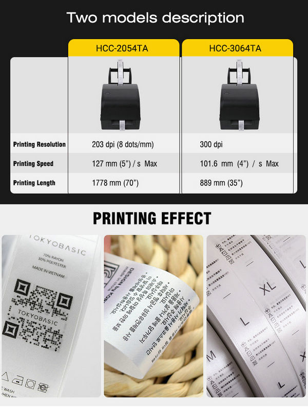 Buy Wholesale China Thermal 1d/2d Barcode Wash Care Label Printer For  Clothes Industry Hcc-2054ta & Wash Care Label Printer at USD 160