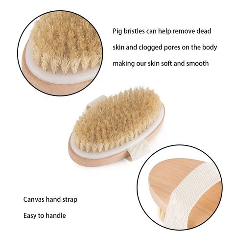 Dry Brushing Body Shower Brush - Detachable Long Handled Scrub Brush for  Lymphatic Drainage Showering Back Bath Brush Set for Dry Brushing Natural  Body Brush with Exfoliating Glove for Women & Man