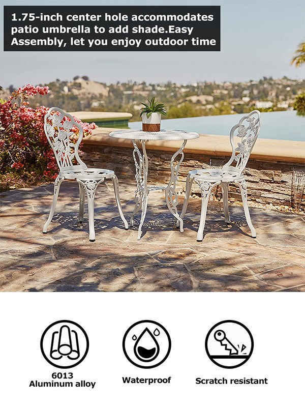 Bistro Sets Patio Chair Garden Table, Cast Aluminum Outdoor Furniture Clearance