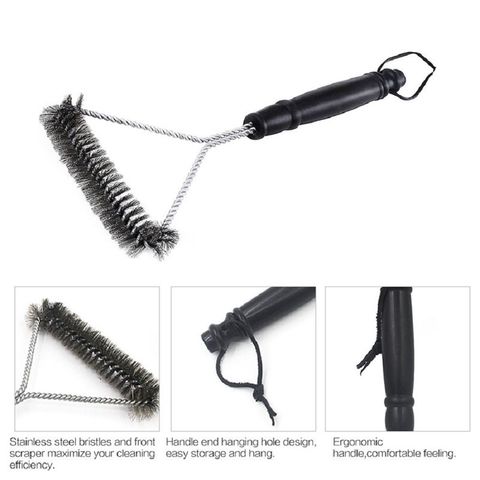 BBQ Grill Cleaning Brush Stainless Steel Barbecue Cleaner Scraper