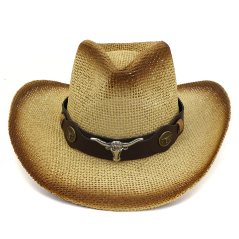 Men's Cowboy Top Hat Summer Outdoor Fishing Hat Sunshade Jazz Hat Straw  Hat Beach Designer Hat Sun Protection Wholesale