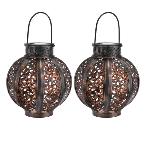 Vintage Copper Battery Operated LED Lantern (2-Pack)