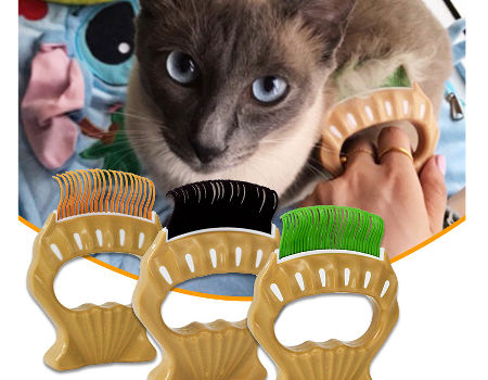 Magic Pet Comb, Pet Hair Cleaner Brush, Cat Grooming Brush with Release  Button, Cat Brush for Shedding Long or Short Hair Cats Dogs Pet Massage  Brushes, Self Cleaning Slicker Comb (Green) 