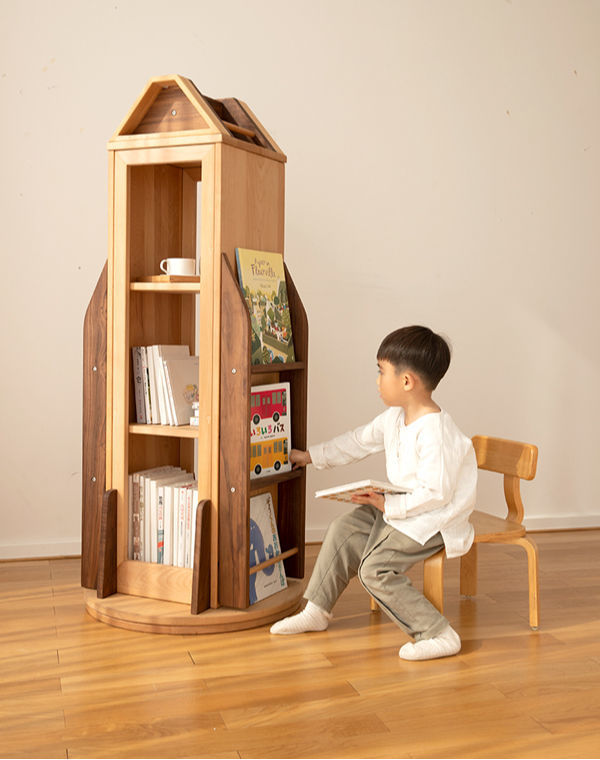 Rotating Bookshelf, bookshelf wood bookcases Bookcase walnut Children's
