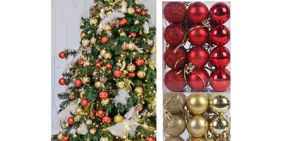Christmas Ornaments Balls Christmas Tree Decorations 36Pcs1.57 Hanging Christmas Ball Set for Xmas Tree Holiday Wedding Party Decoration Gold