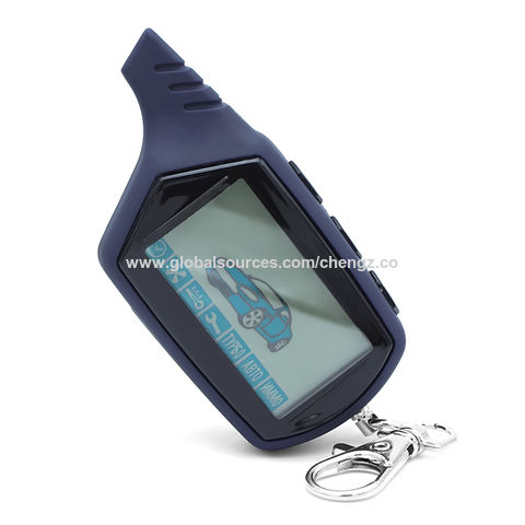 جهاز تحكم عن بعد LCD ثنائي الاتجاه سلسلة مفاتيح نظام إنذار سيارة روسي ثنائي الاتجاه لأمن المركبات