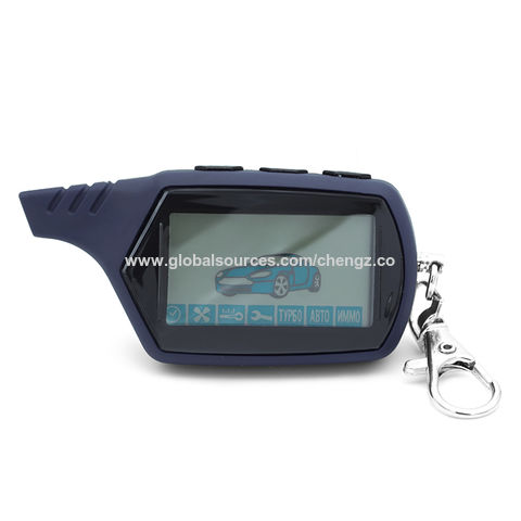 جهاز تحكم عن بعد LCD ثنائي الاتجاه سلسلة مفاتيح نظام إنذار سيارة روسي ثنائي الاتجاه لأمن المركبات
