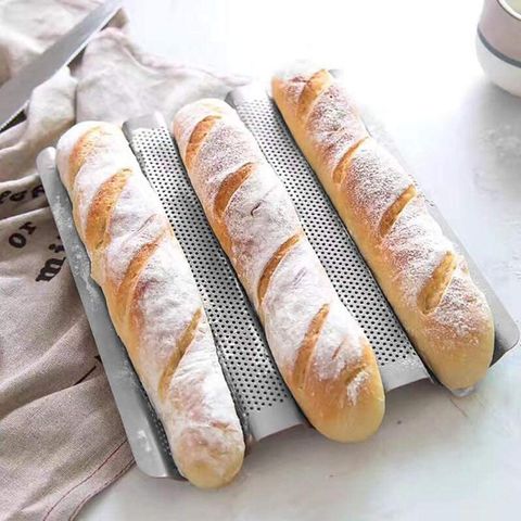 Buy Wholesale China 3 Waves Loaves French Bread Mold Perforated Baguette  Tray Baking Pan & Baguette Tray Baking Pan at USD 2.36