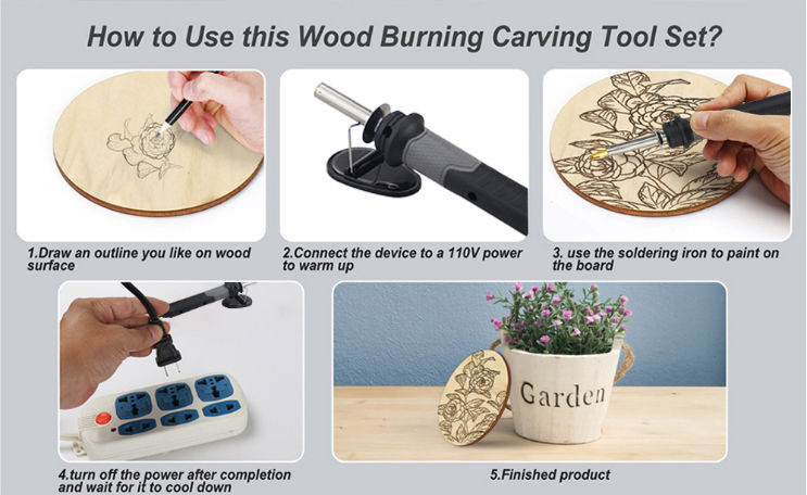 Buy Wholesale China Wood Case Creative Diy Carving Wood Burning Kit Tool  Set With Pyrography Pen Adjustable Temperature & Wood Burning Kit at USD  12.03