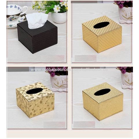 Boîte de rangement de papier de soie en cuir pu mode personnalisé