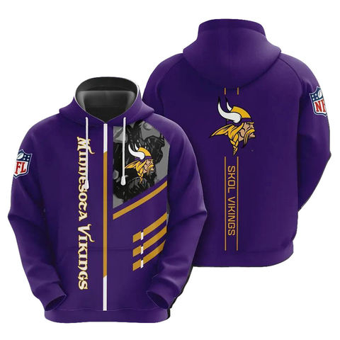 NFL Minnesota Vikings Custom Name Number Purple Home Jersey Fleece Oodie